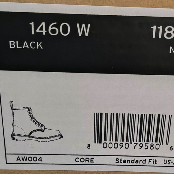 Women’s Dr. Martens 1460W Black Nappa Leather - Picture 3 of 3